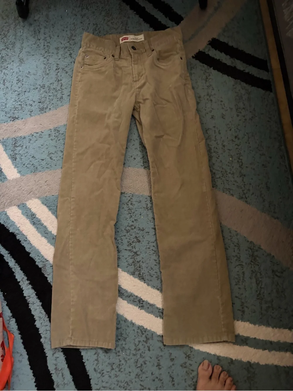 Levi's  kids 12 Straight Fit Tan Corduroy Pants